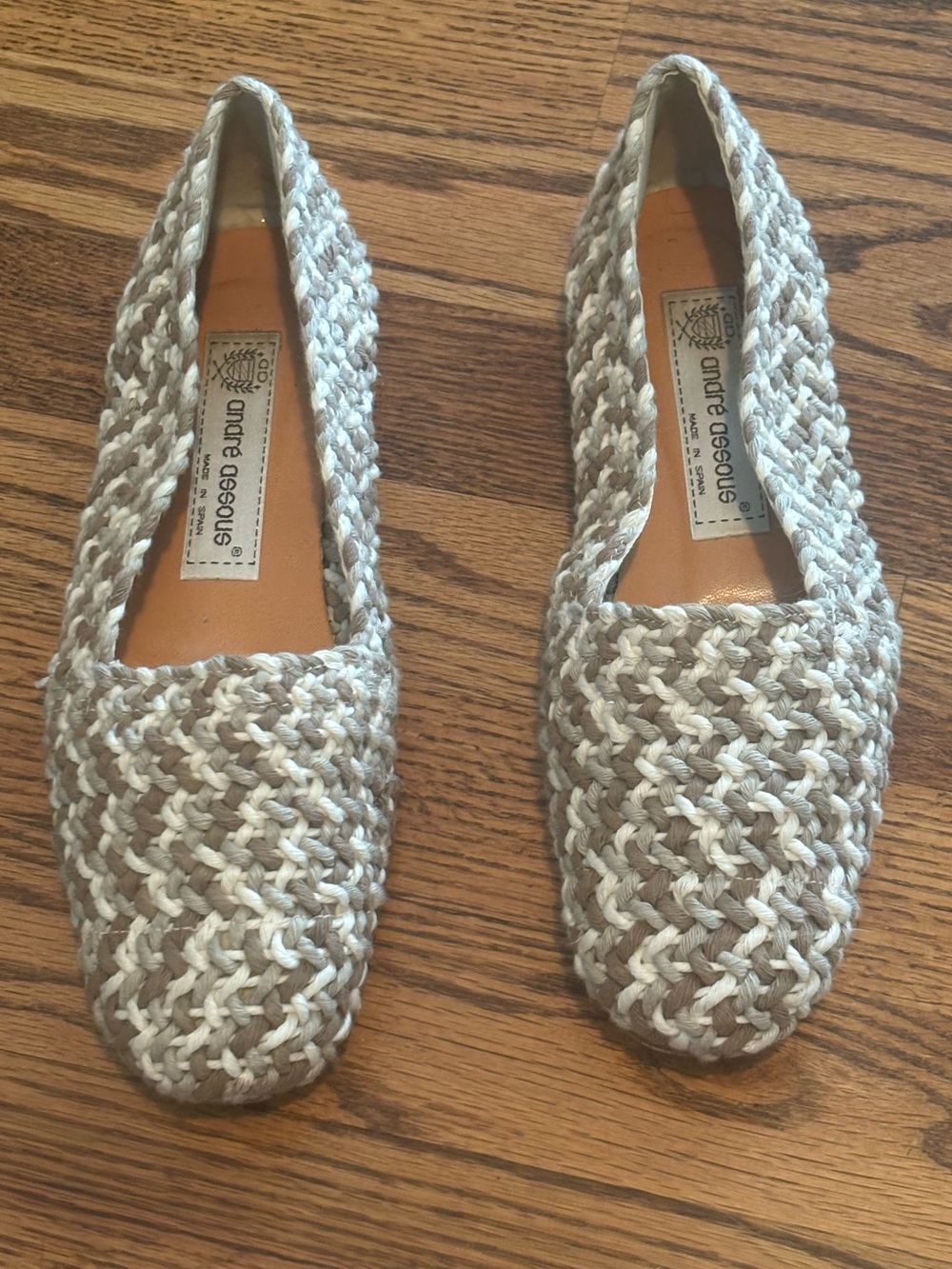 Andre Assous Woven Espadrille Flats Size 7.5 Neutral